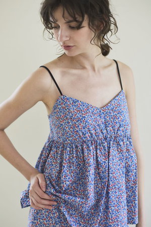 ナナデェコール/nanadecorのリバティキャンディフラワーカップ付きキャミ(160200/160201)