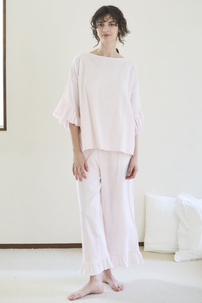 nanadecor(ナナデェコール)｜カラーガーゼローズマリーパンツ