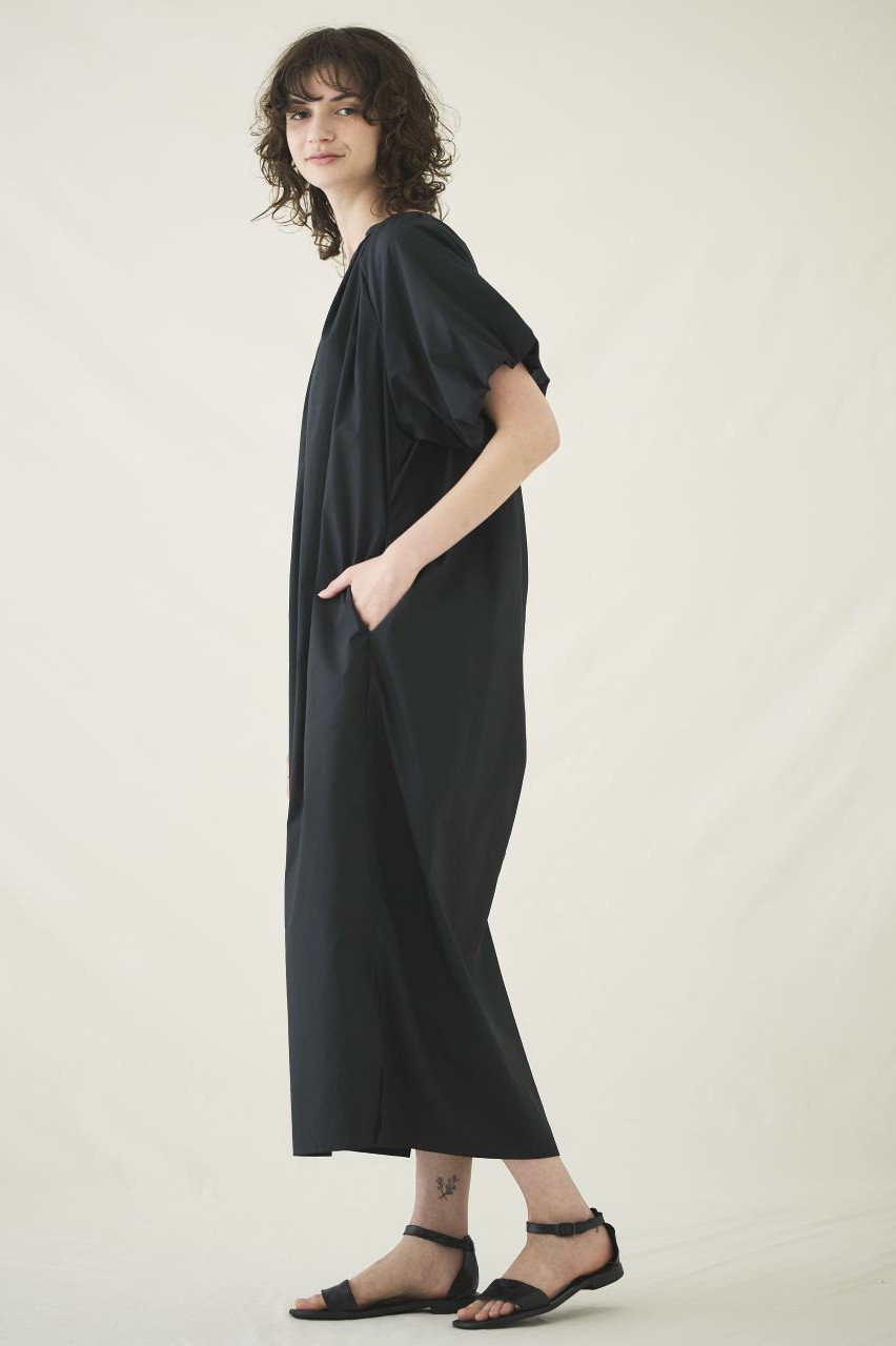 nanadecor(ナナデェコール)｜アリウムパフスリーブワンピース/ブラック