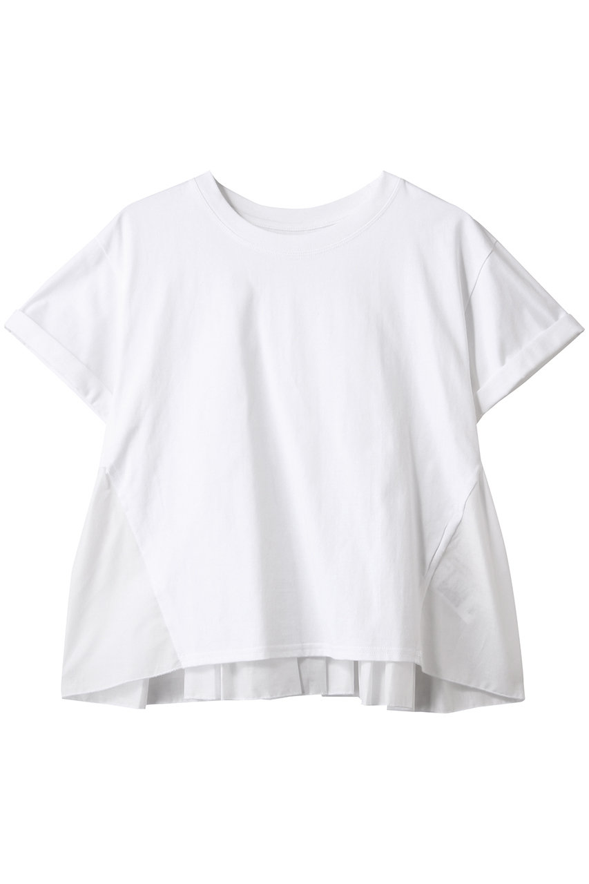 nanadecor バックフリルコンビTシャツ (ホワイト, M) ナナデェコール ELLE SHOP nanadecor バックフリルコンビTシャツ (ホワイト, M) ナナデェコール ELLE SHOP