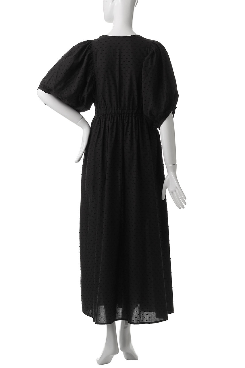 nanadecor(ナナデェコール)｜ドットブラックパフワンピース