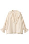 エアリーサテンフリルブラウス ナナデェコール/nanadecor ナチュラル