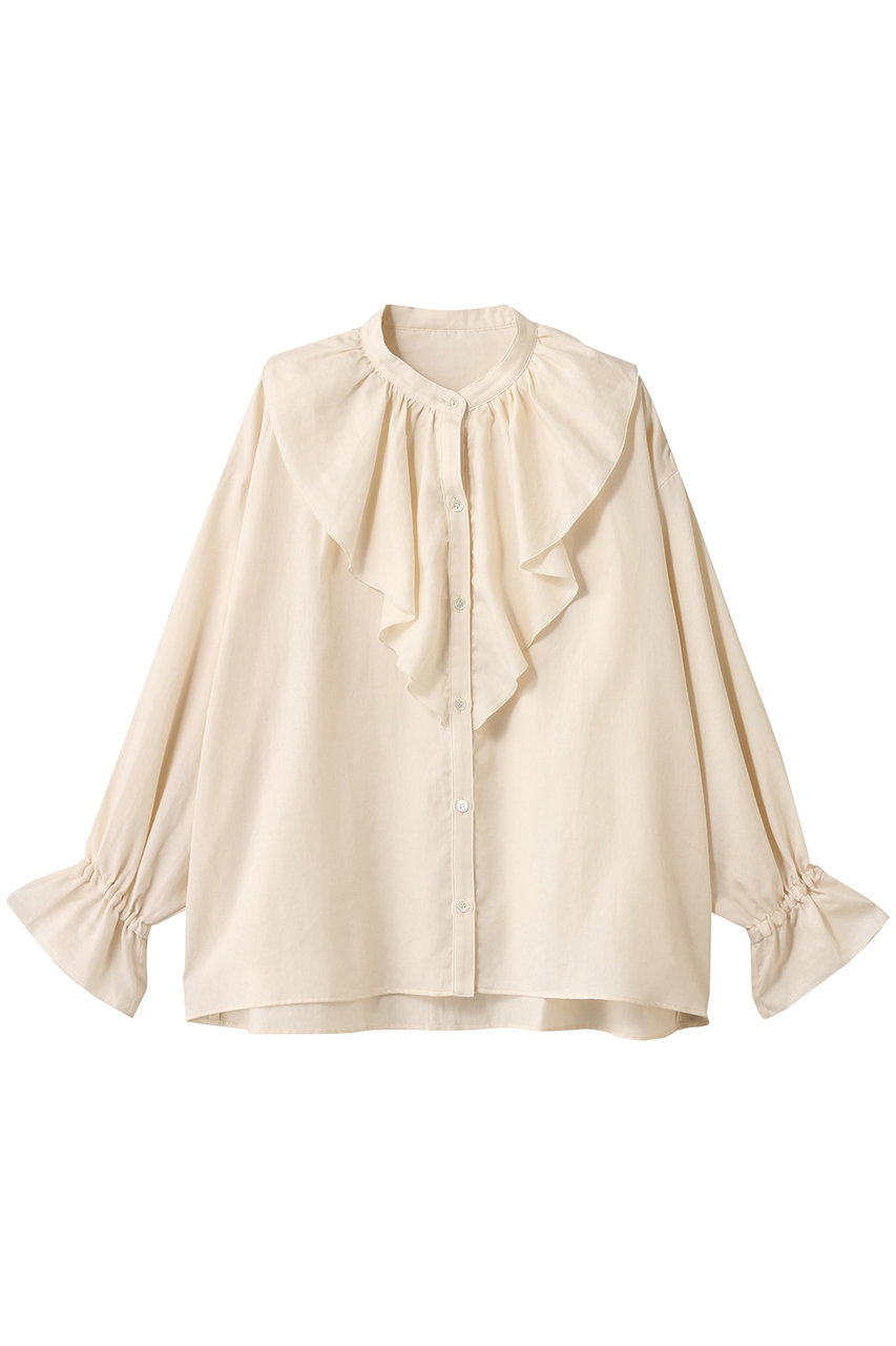 エアリーサテンフリルブラウス
