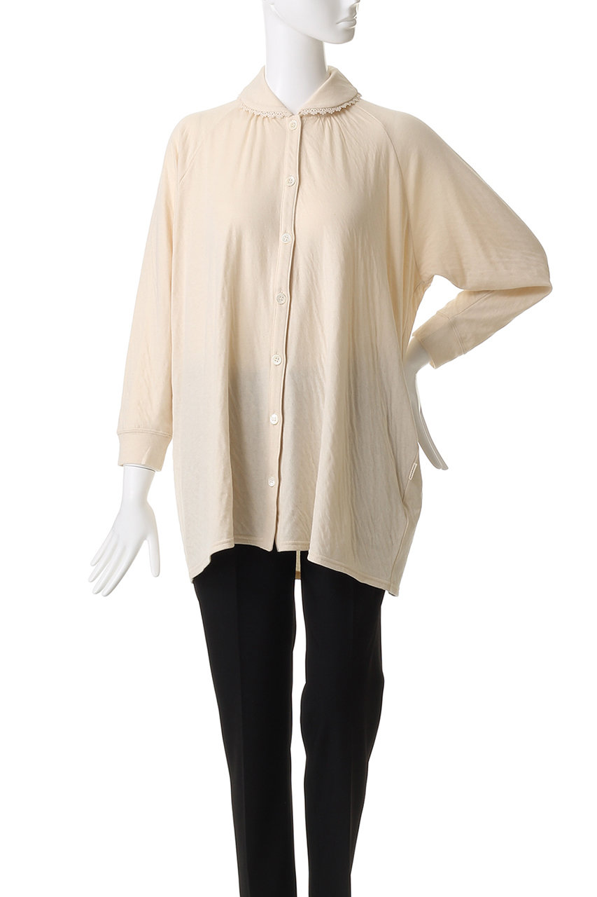 nanadecor(ナナデェコール)｜リリー襟付きパジャマトップス/ナチュラル