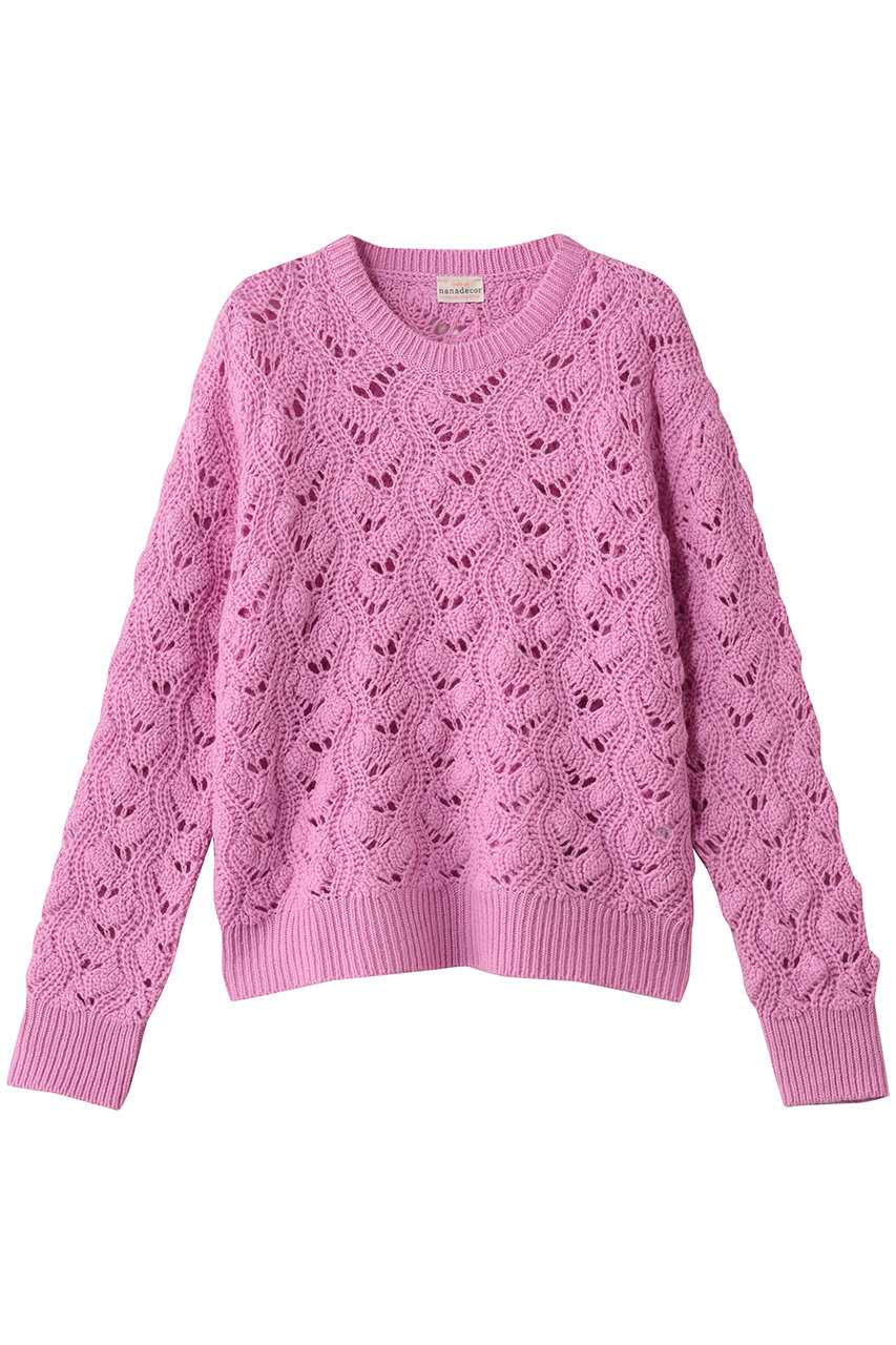 イタリア編み柄ニットプルオーバー