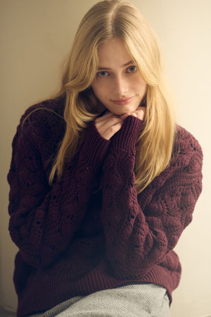 ナナデェコール/nanadecorのイタリア編み柄ニットプルオーバー(110300/110301)