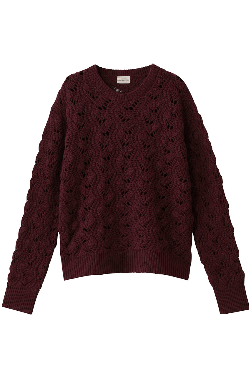 イタリア編み柄ニットプルオーバー