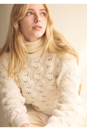 ナナデェコール/nanadecorのイタリア編み柄ニットプルオーバー(110300/110301)