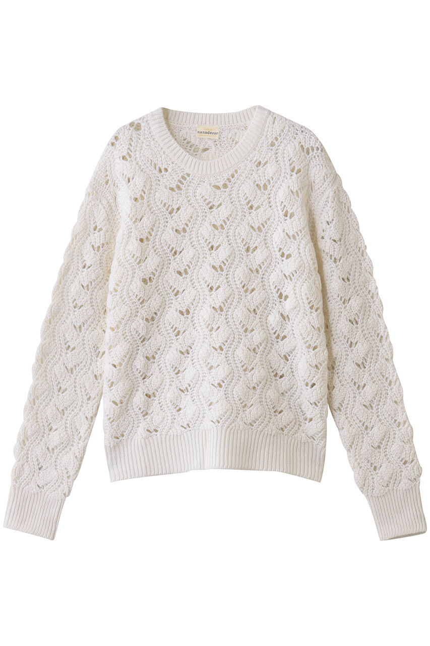 イタリア編み柄ニットプルオーバー