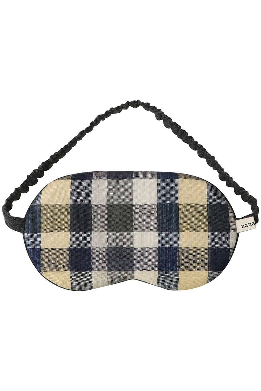 ナナデェコール/nanadecorのビッグアイマスクリネンチェック(チャコールグレー/N25-09400CGR)