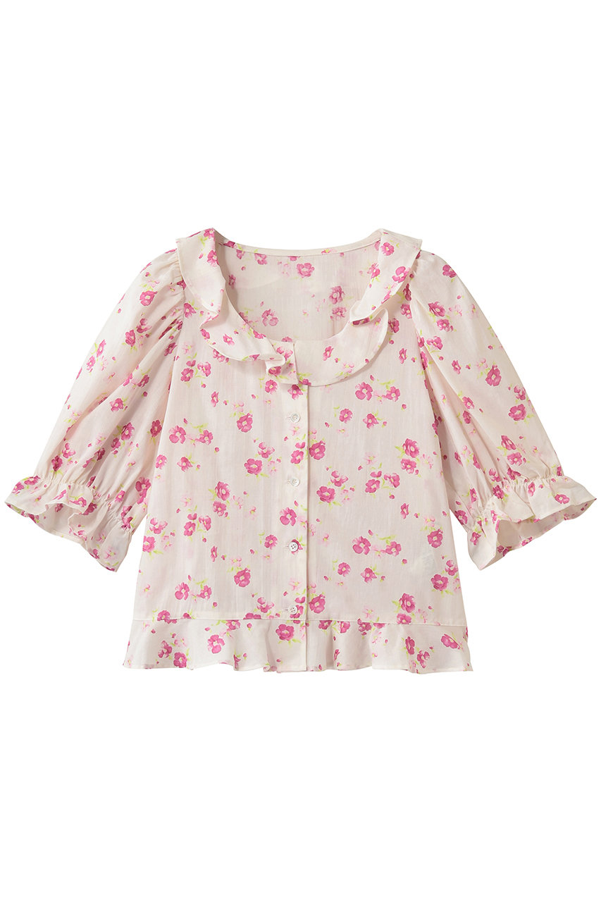 ナナデェコール/nanadecorのフレンチローズブラウス(ピンク/N26-03T530PK)