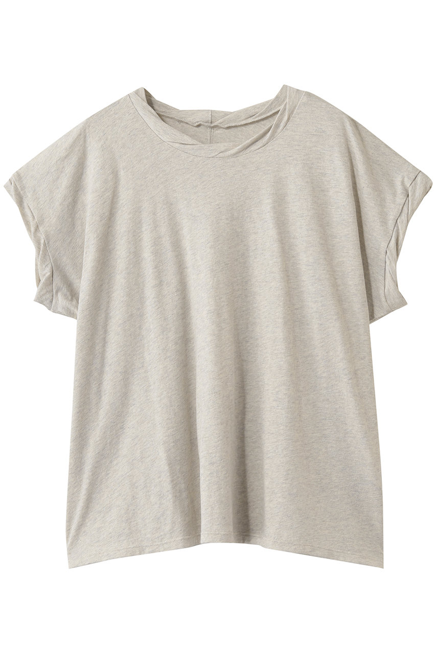 ナナデェコール/nanadecorのファインニットツイストTシャツ(ライトグレー/N26-03T547NA)