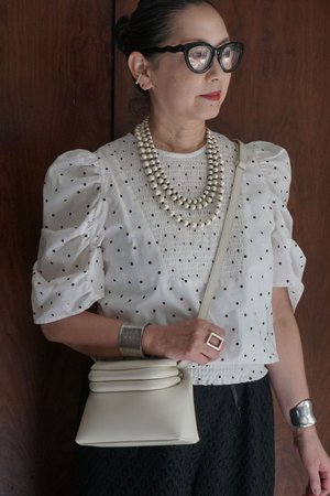 ナナデェコール/nanadecorの【ＫＯ】ドットシャーリングブラウス(110100/110102)