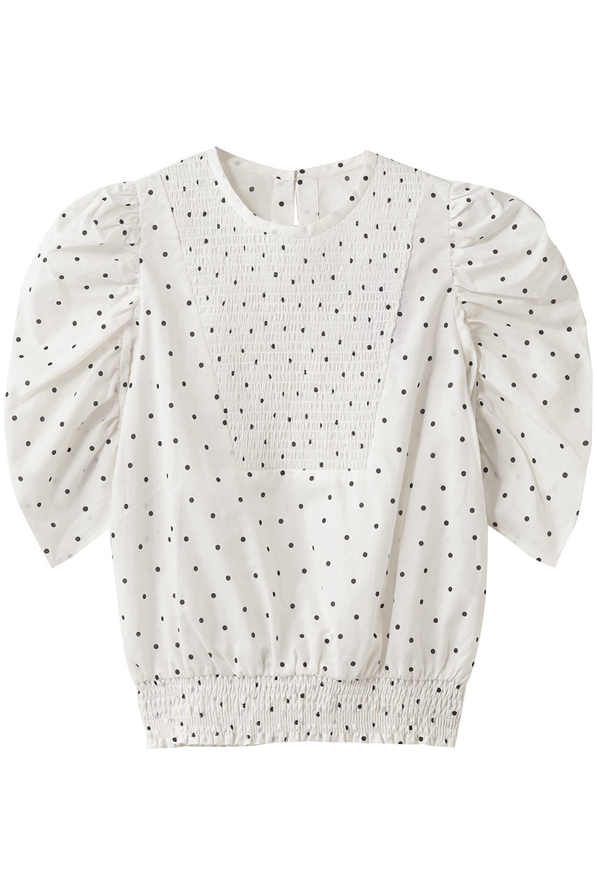 ナナデェコール/nanadecorの【ＫＯ】ドットシャーリングブラウス(ホワイト/K26-03T526WH)