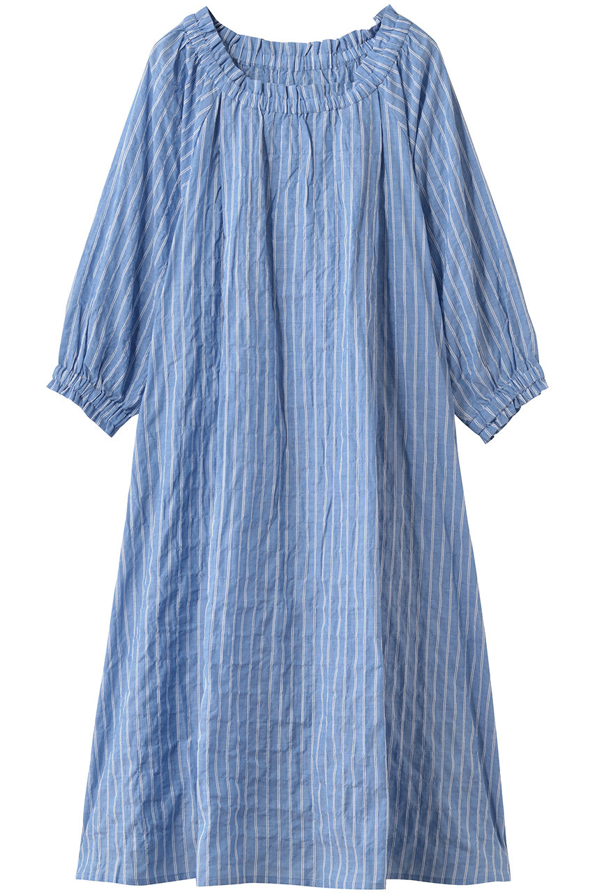 ナナデェコール/nanadecorのユーカリギャザーワンピース(ブルー/N26-03554BL)