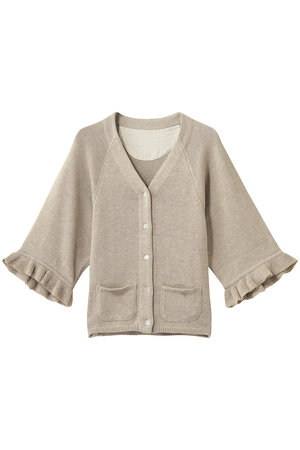 ナナデェコール/nanadecorのオーガニックコットンフリルカーディガン(110300/110303)