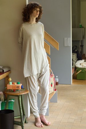 ナナデェコール/nanadecorのファインニットロングサルエルパンツ
