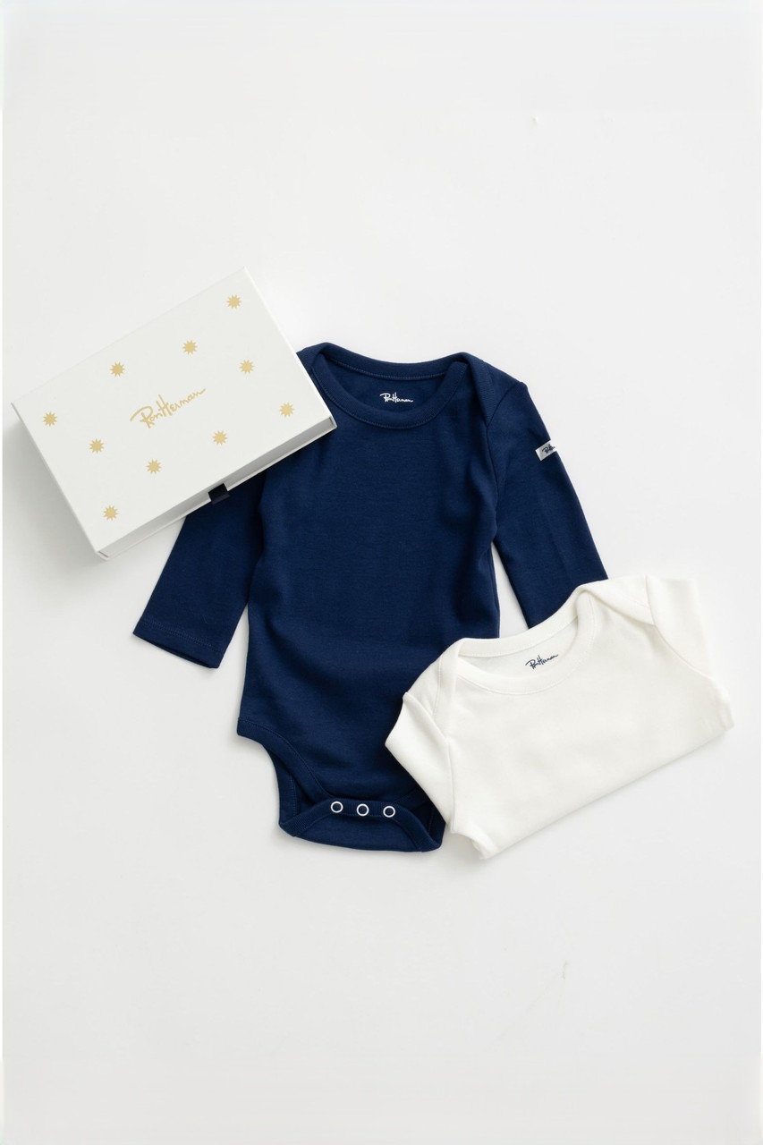 ロンハーマン/Ron Hermanの【BABY】ロンパース ギフトボックス(ホワイト＆ネイビー/9941500011)