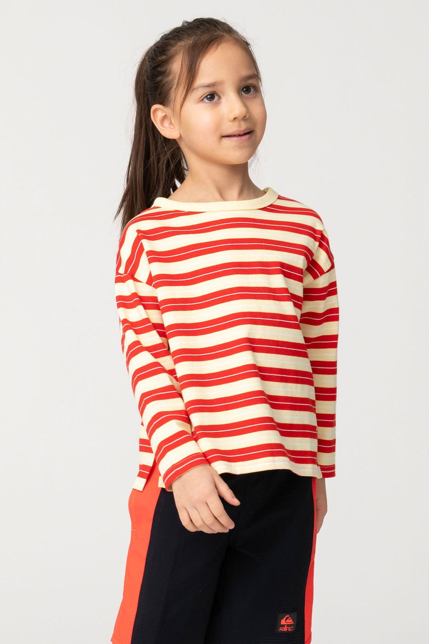 Ron Herman / ロンハーマン | Too Big Striped Long Sleeve Tee オーバーサイズ ボーダー ロングスリーブTシャツ | オフホワイト / レッド | レディース Ron Herman - Ron Herman / ロンハーマン | Too Big Striped Long