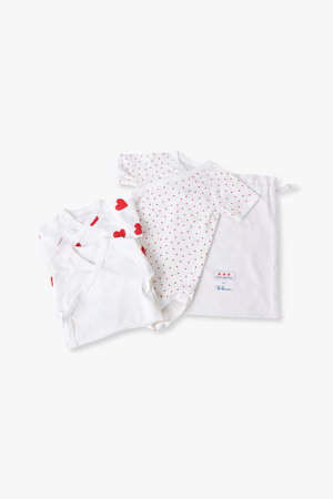 ロンハーマン/Ron Hermanの【3/14 12:00販売開始】【BABY】【RH別注】【PETIT BATEAU】ハーブ スリーブ ロンパースセット(200100/200101)