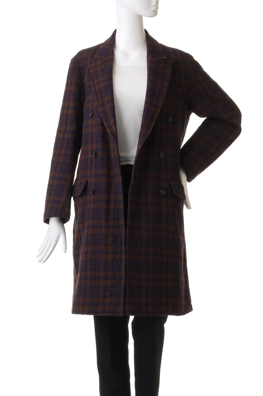 SCYE/サイ ウールチェックロングコートPlaid Wool Coat-