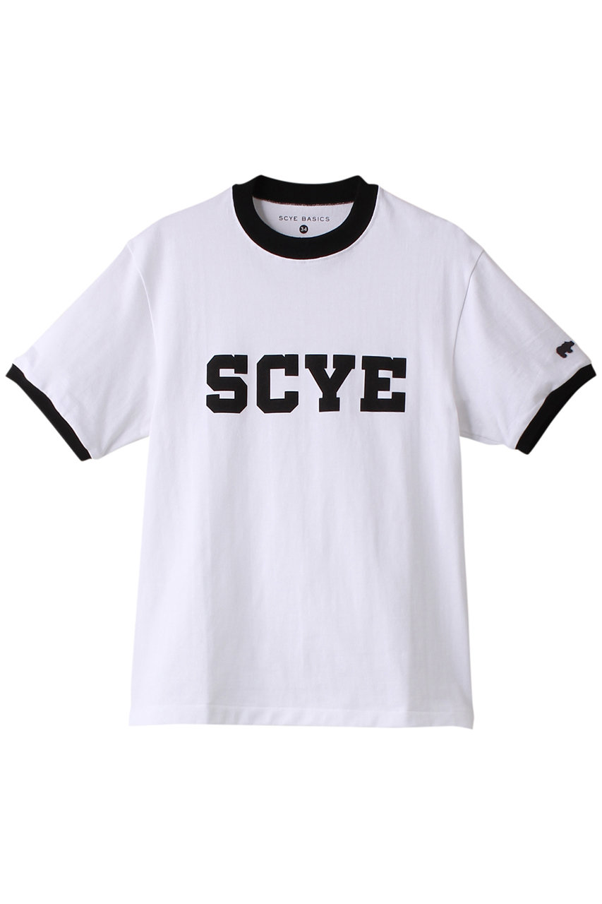 Scye/SCYE BASICS 【SCYE BASICS】ロゴプリント Tシャツ (オフホワイト, 36) サイ/サイベーシックス ELLE SHOP
