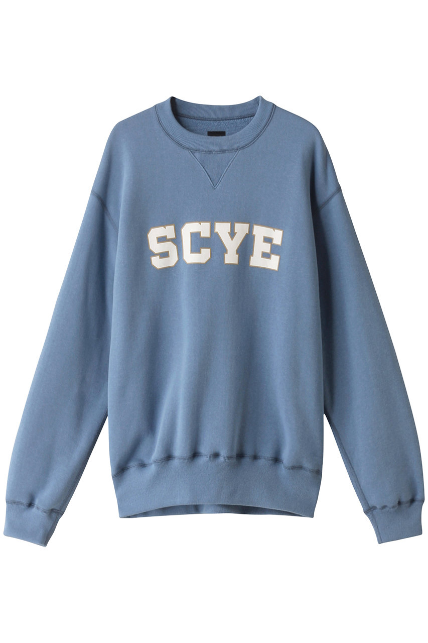 サイ/サイベーシックス/Scye/SCYE BASICSの【UNISEX】【SCYE BASICS】フリースバック ジャージー スウェットシャツ(スティールブルー/5724-23700)