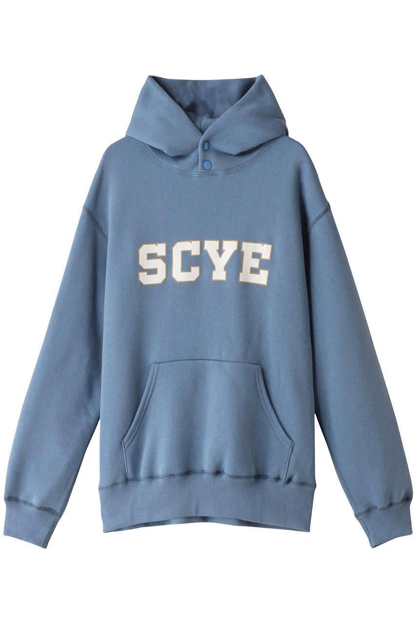 サイ/サイベーシックス/Scye/SCYE BASICSの【UNISEX】【SCYE BASICS】フリースバック ジャージー プリント フーディー(スティールブルー/5724-23701)