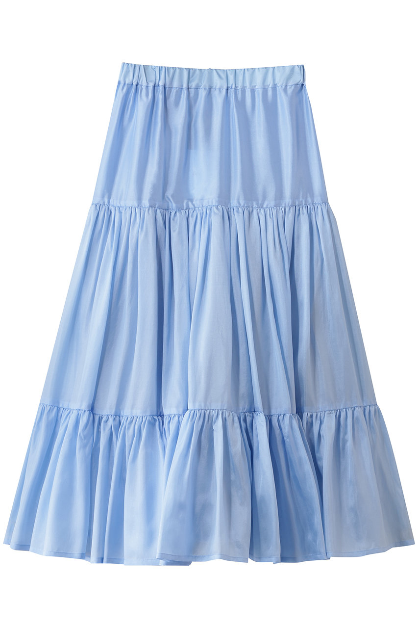 サイ/サイベーシックス/Scye/SCYE BASICSのSilk Parachute Cloth ティアード スカート(サックスブルー/1226-91028)