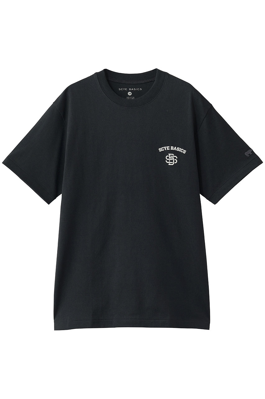 サイ/サイベーシックス/Scye/SCYE BASICSの【UNISEX】【SCYE BASICS】30/2  Cotton Jersey Varsity Logo プリント Tシャツ(ダークグレー/5726-21710)