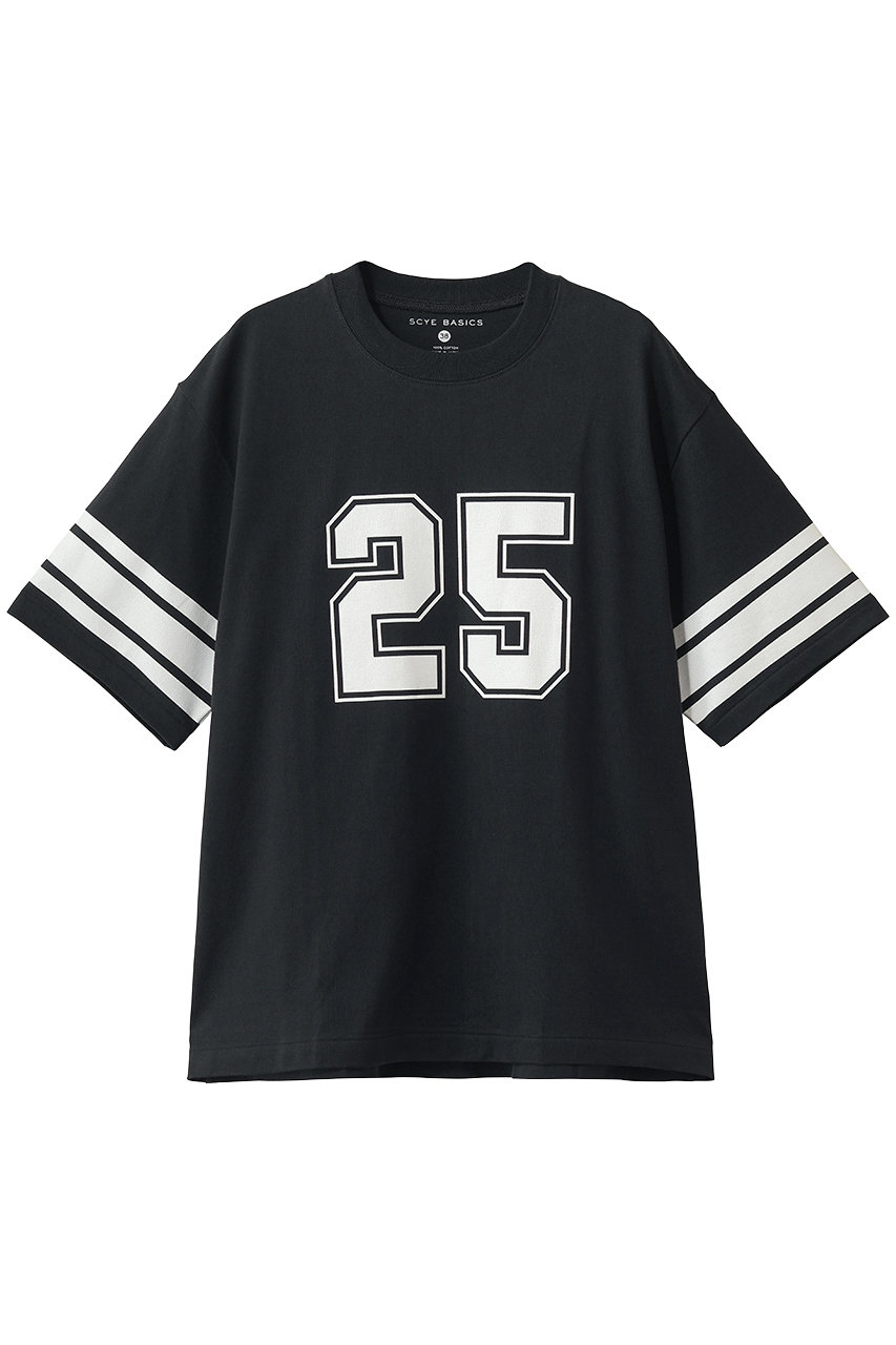 サイ/サイベーシックス/Scye/SCYE BASICSの【UNISEX】【SCYE BASICS】30/2 Cotton Jersey Number 25 プリント Tシャツ(ダークグレー/5726-21711)