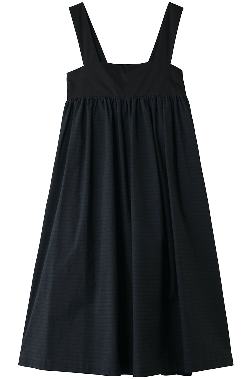 サイ/サイベーシックス/Scye/SCYE BASICSのStriped Stretch Poplin  ハイ ウエスト ドレス(ダークネイビー/1226-01069)