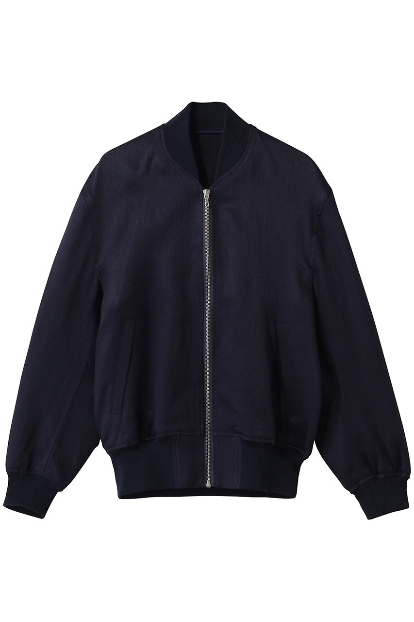 サイ/サイベーシックス/Scye/SCYE BASICSのLinen Sateen ボンバージャケット(ダークネイビー/1226-61055)