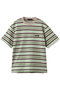 【MEN】【SCYE BASICS】Striped Cotton Piquet  Tシャツ サイ/サイベーシックス/Scye/SCYE BASICS グリーン