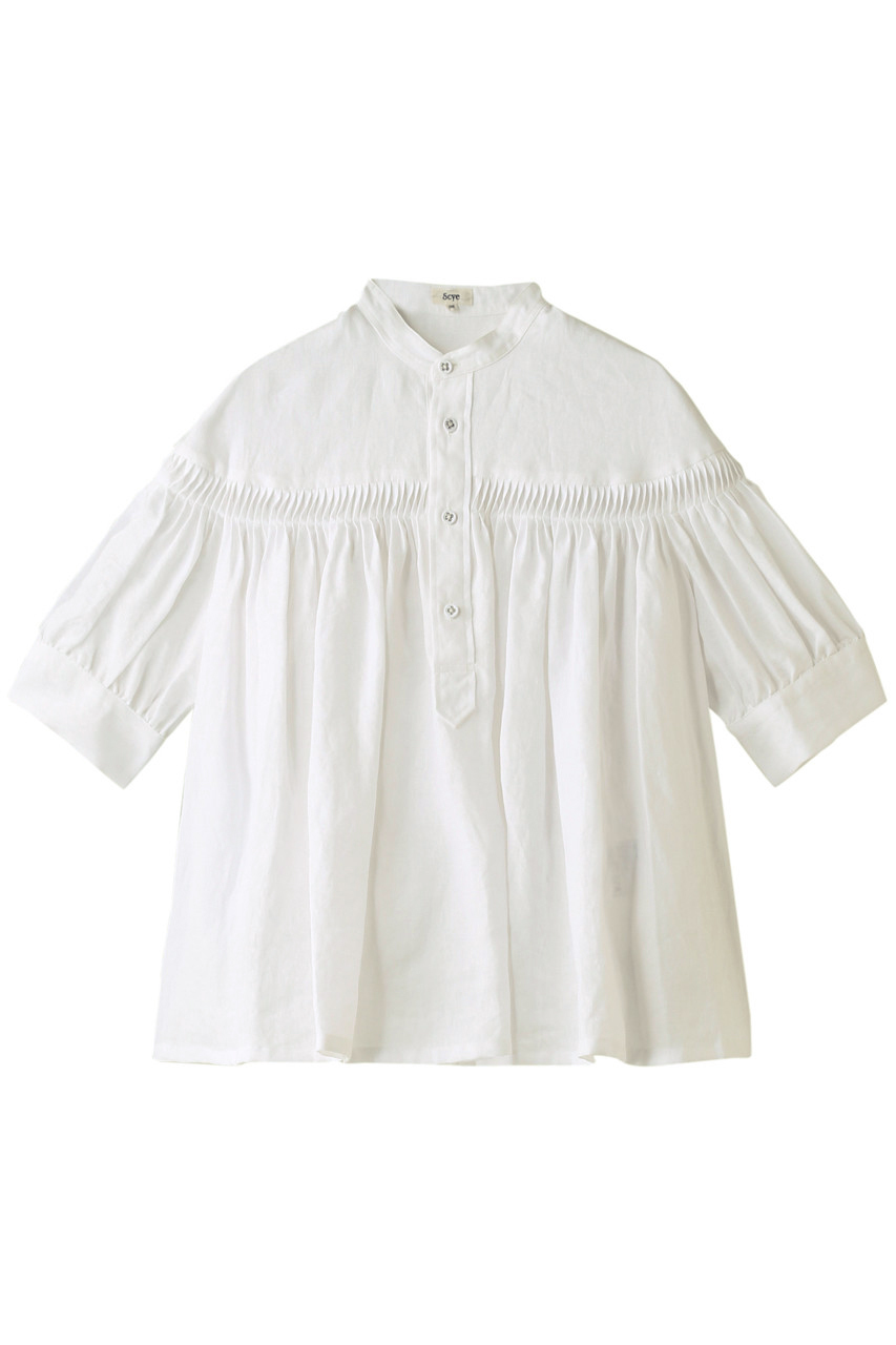 Scye Scye Basics リネン高密度半袖タックシャツ オフシロ の通販 Elleshop エル ショップ