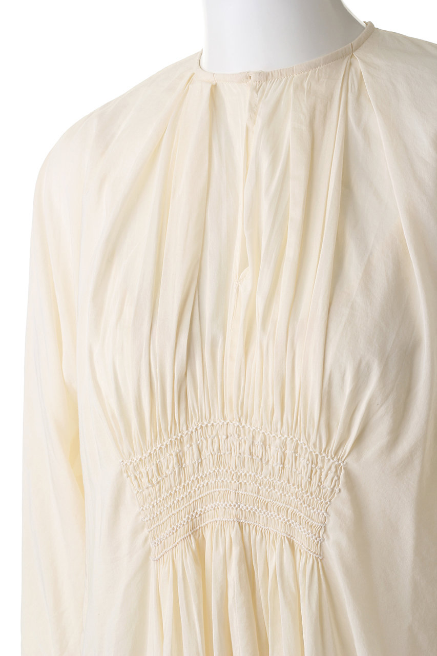 Ne Quittez Pas ヌキテパ Mala Kalanchoe コットンシルクロングスリーブドレス エクリュ の通販 Elleshop エル ショップ