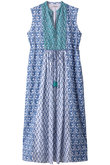 コットンジャカードコンビプリント エンブロイダリードレス
