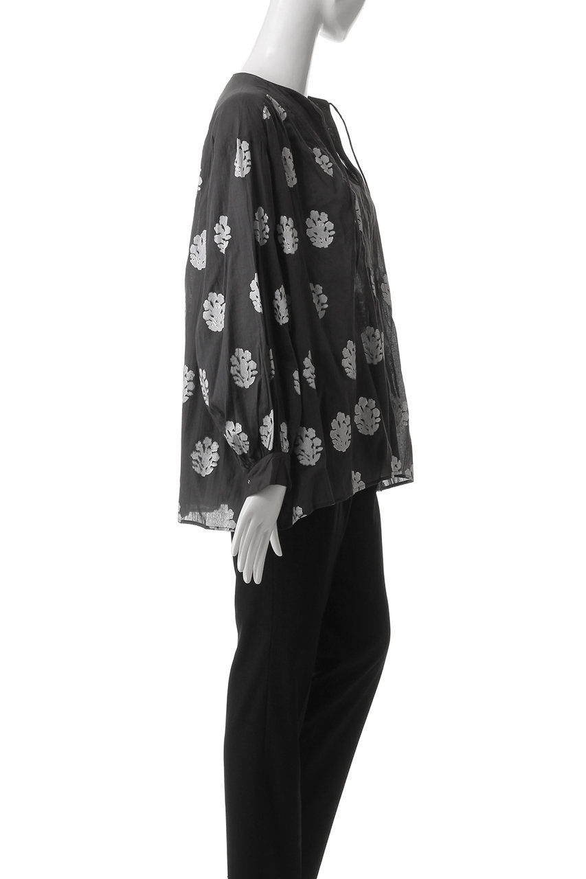 Cotton Voile Sedum Foil Print Gather Blouse | Pasand by ne