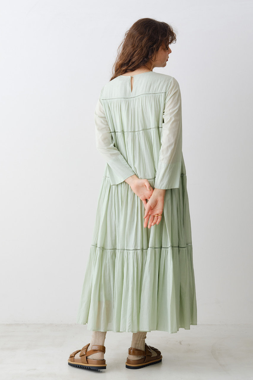 ne Quittez pasヌキテパ ドレス M Cotton Organza Pintuck Sleeveless Dress | Pasand by ne