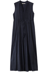 ヌキテパ STRIPE CUTWORK ショートスリーブ ドレス Stripe Cutwork Short Sleeve Dress | Pasand by ne Quittez pas