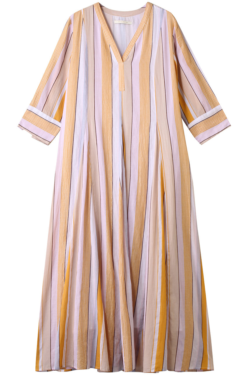ne Quittez pas COTTON VOILE STRIPE パネル ドレス (オレンジ, M) ヌキテパ ELLE SHOP ne Quittez pas COTTON VOILE STRIPE パネル ドレス (オレンジ, M) ヌキテパ ELLE SHOP