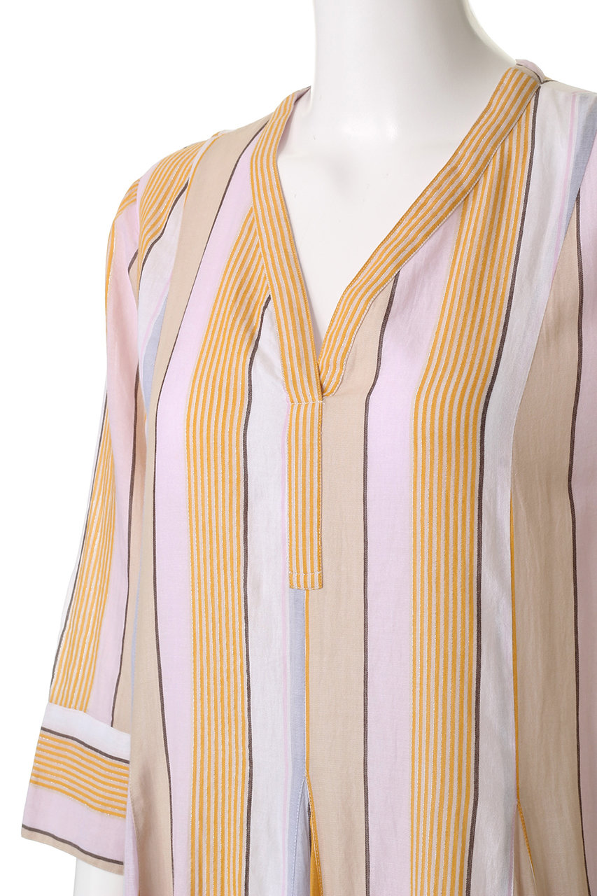 ne Quittez pas(ヌキテパ)｜COTTON VOILE STRIPE パネル ドレス