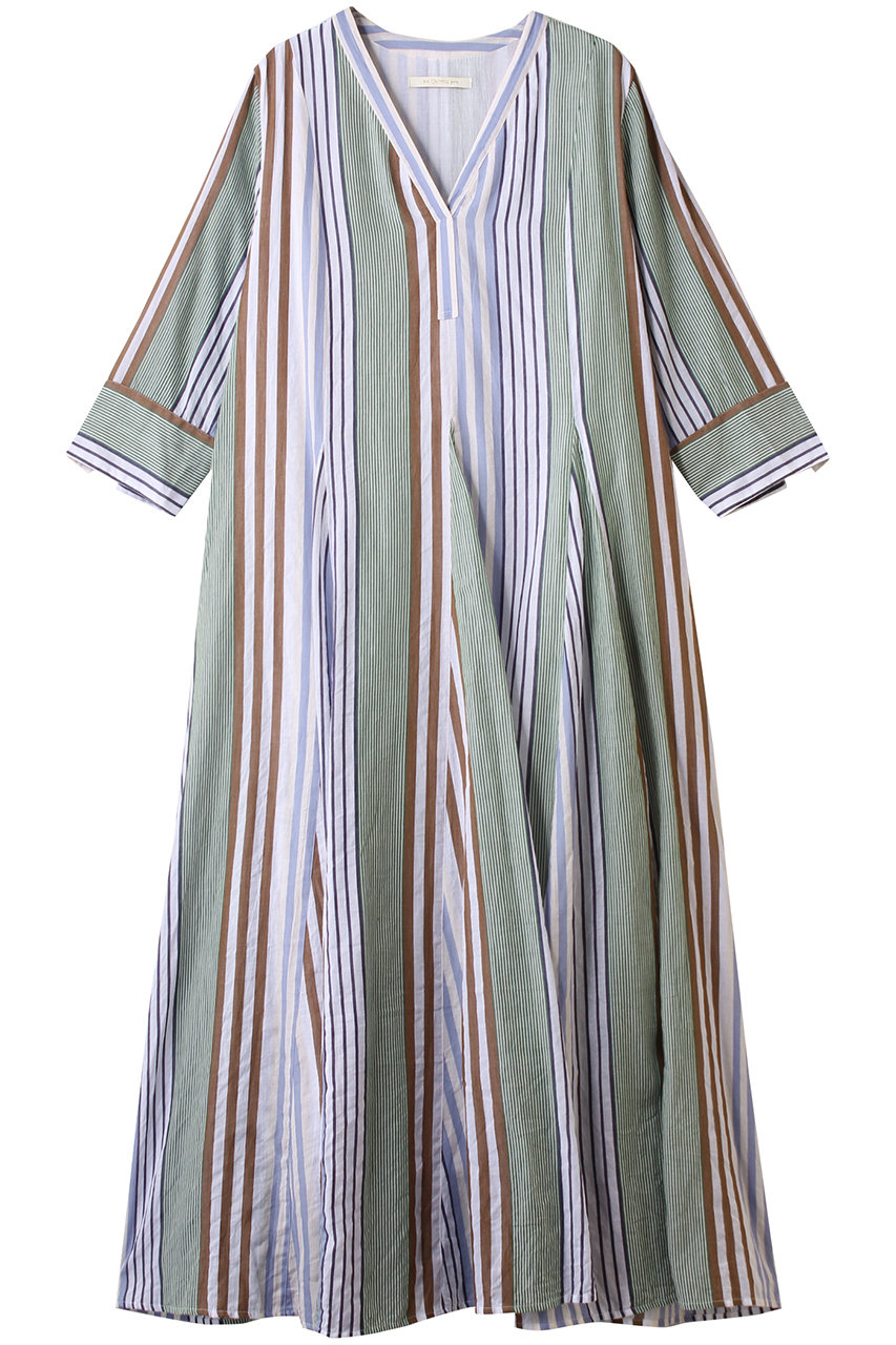 ne Quittez pas COTTON VOILE STRIPE パネル ドレス (グリーン, M) ヌキテパ ELLE SHOP ne Quittez pas COTTON VOILE STRIPE パネル ドレス (グリーン, M) ヌキテパ ELLE SHOP