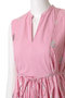COTTON POPLIN STRIPE ホイル プリント ノースリーブ ドレス ヌキテパ/ne Quittez pas