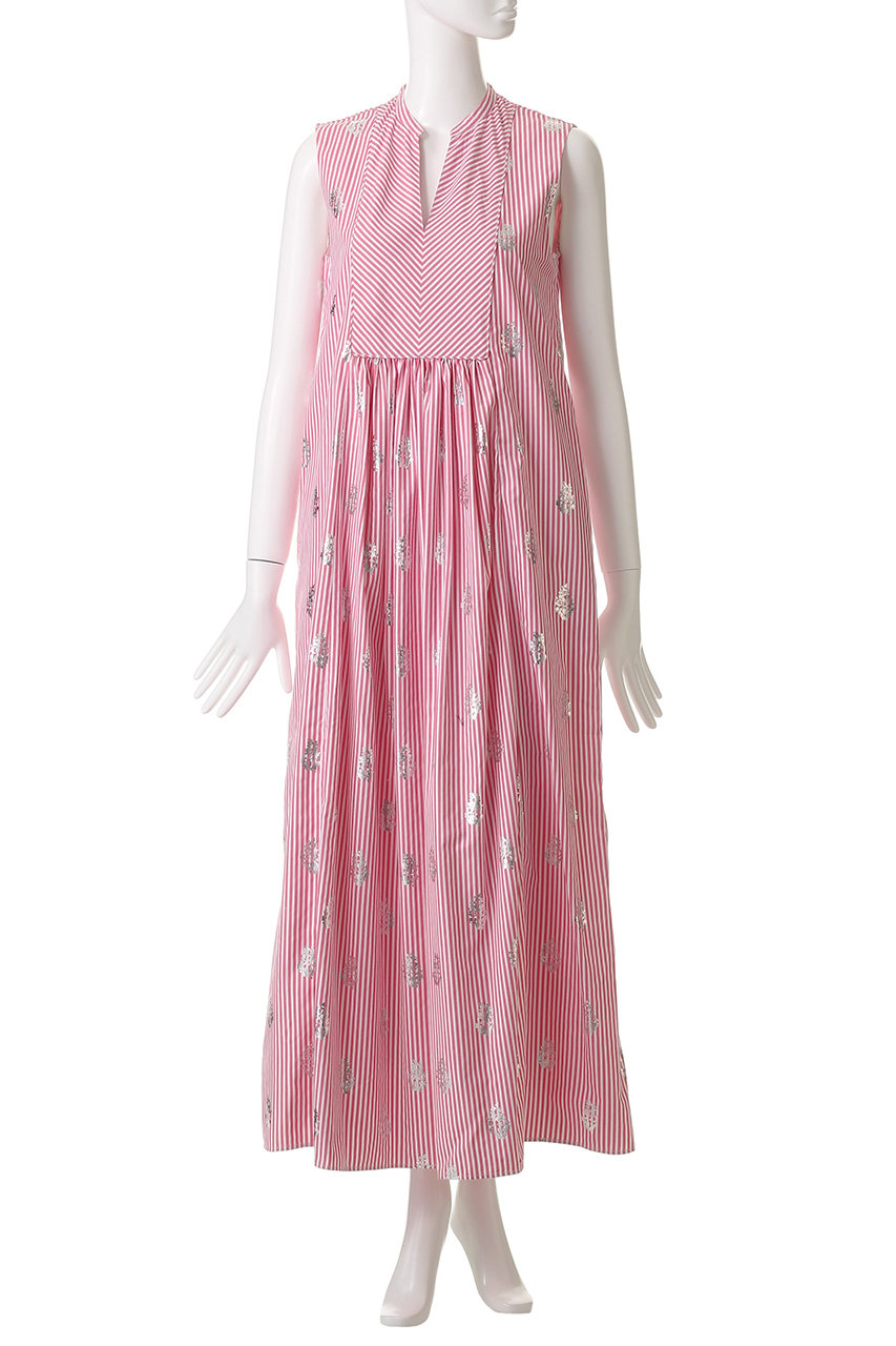 ne Quittez pas ヌキテパ　ノースリーブマキシドレス ne Quittez pas(ヌキテパ)｜COTTON VOILE DOT LEAF 刺しゅう