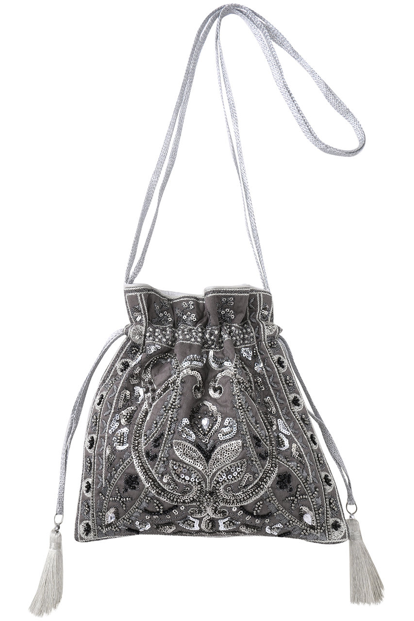 ne Quittez pas エンブロイダリー ショルダー バッグ (グレー, F) ヌキテパ ELLE SHOP ne Quittez pas エンブロイダリー ショルダー バッグ (グレー, F) ヌキテパ ELLE SHOP