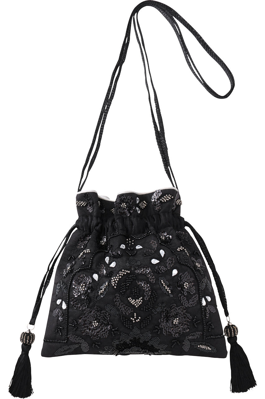 ヌキテパ/ne Quittez pasのエンブロイダリー ショルダー バッグ(ブラック/012052NJ9)