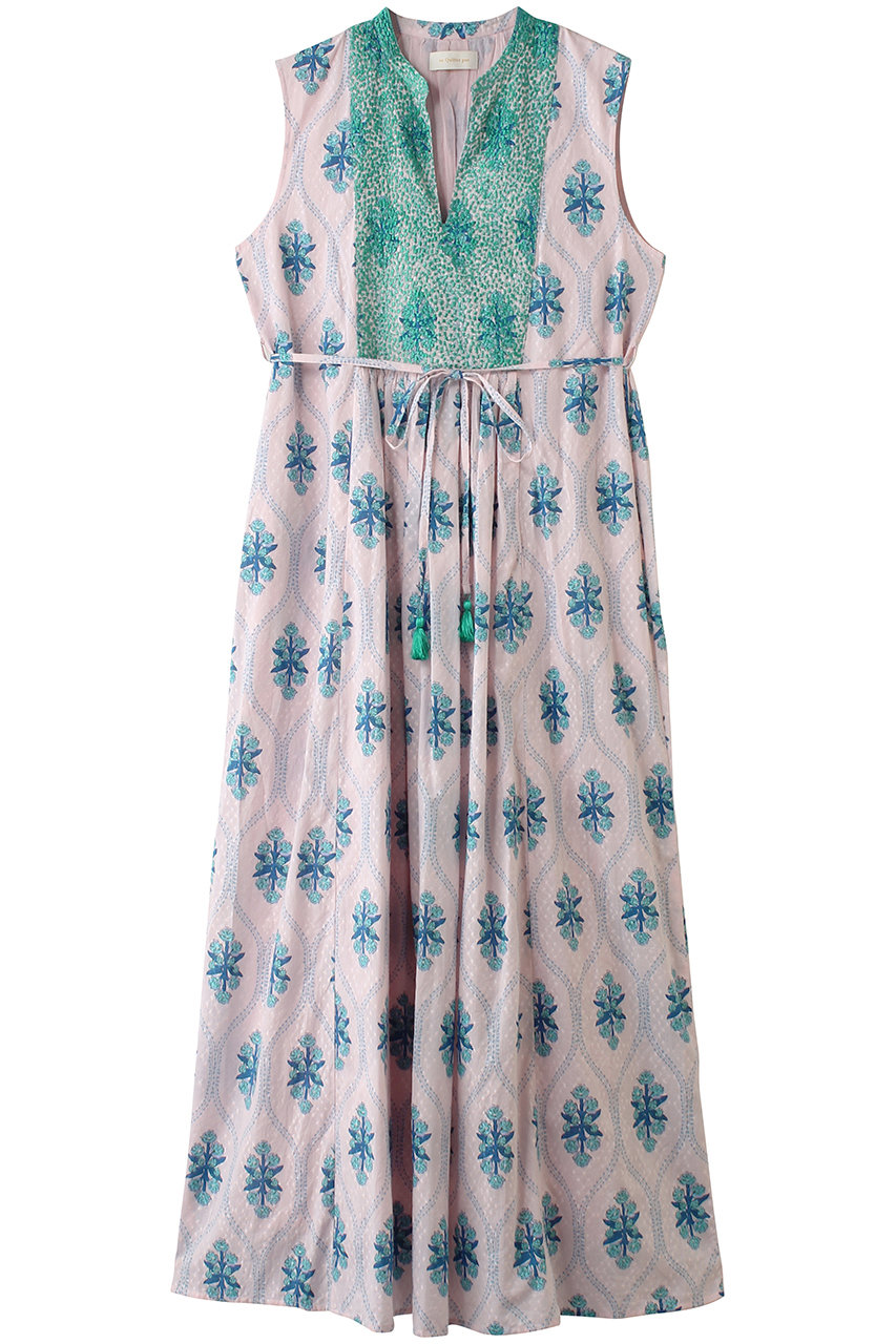 ヌキテパ/ne Quittez pasのCotton Jacquard Iberis print Embroideryノースリーブドレス(ピンク/010561WA3)