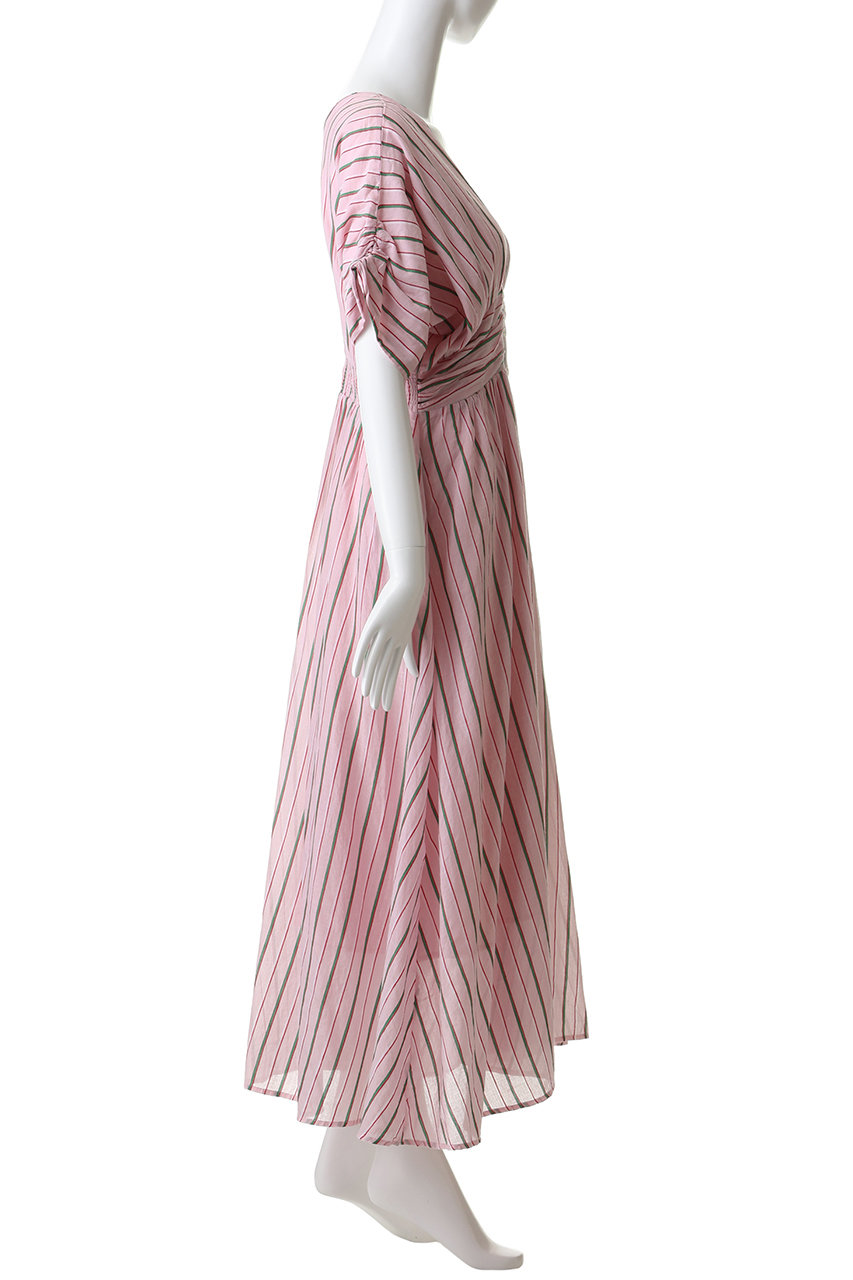 ne Quittez pas(ヌキテパ)｜Cotton Voile Stripe ウエスト ギャザー