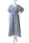 Cotton Voile Stripe ウエスト ギャザードレス ヌキテパ/ne Quittez pas